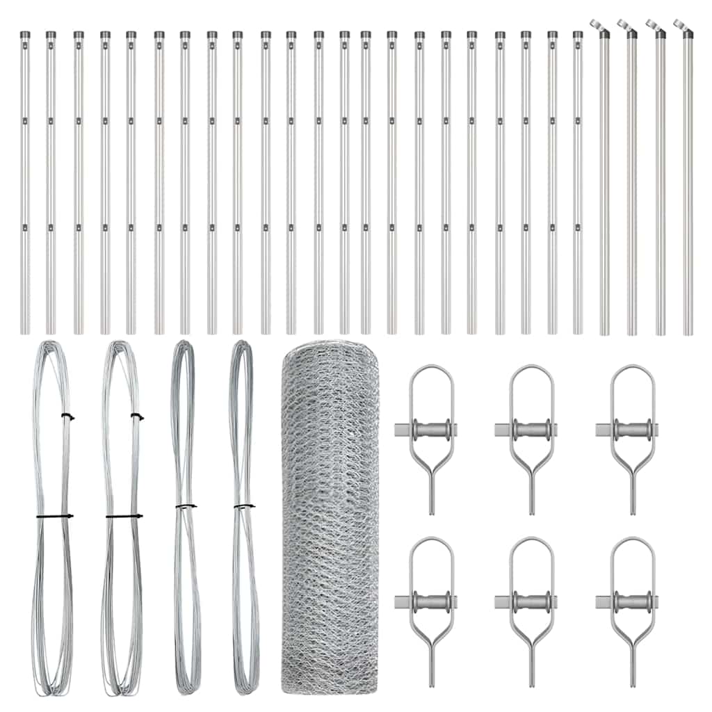 Palo della recinzione Argento 50 x 0,4 m (rete 13 mm) Acciaio