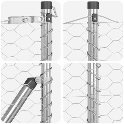 Palo della recinzione Argento 50 x 0,4 m (rete 36 mm) Acciaio