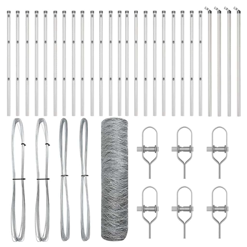 Palo della recinzione Argento 50 x 0,4 m (rete 36 mm) Acciaio