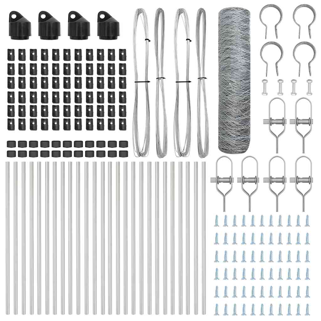 Palo della recinzione Argento 50 x 0,4 m (rete 36 mm) Acciaio