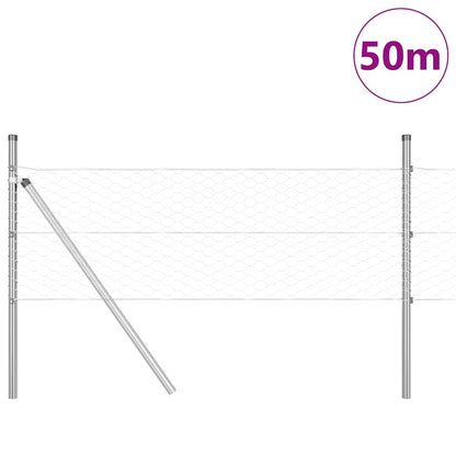 Palo della recinzione Argento 50 x 0,4 m (rete 36 mm) Acciaio