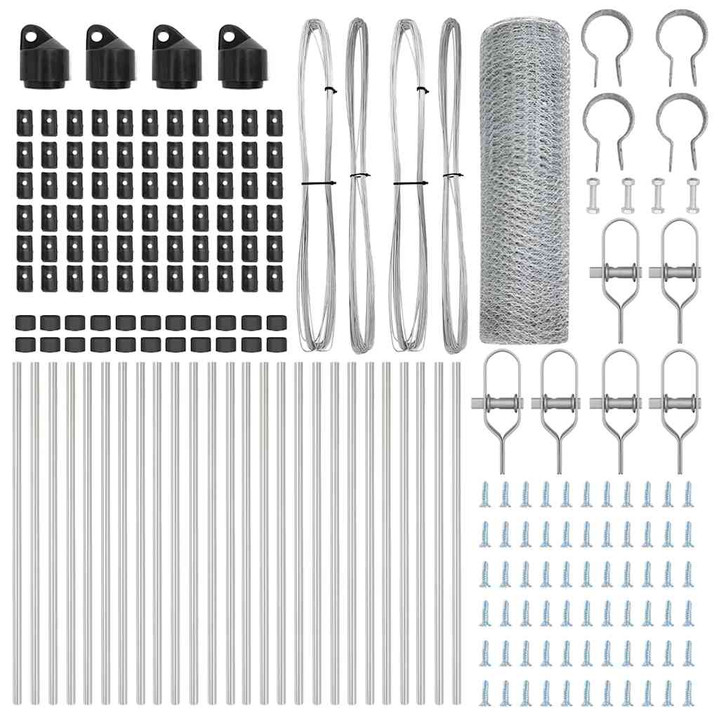 Palo della recinzione Argento 50 x 0,6 m (rete da 13 mm)