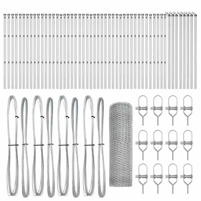 Palo della recinzione Argento 100 x 0,4 m (rete da 25 mm)