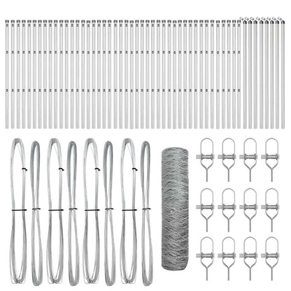 Palo della recinzione Argento 100 x 0,5 m (maglia 36 mm)