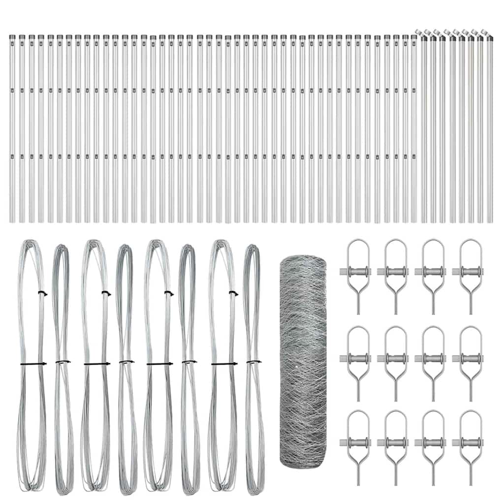 Palo della recinzione Argento 100 x 0,8 m (maglia da 50 mm)