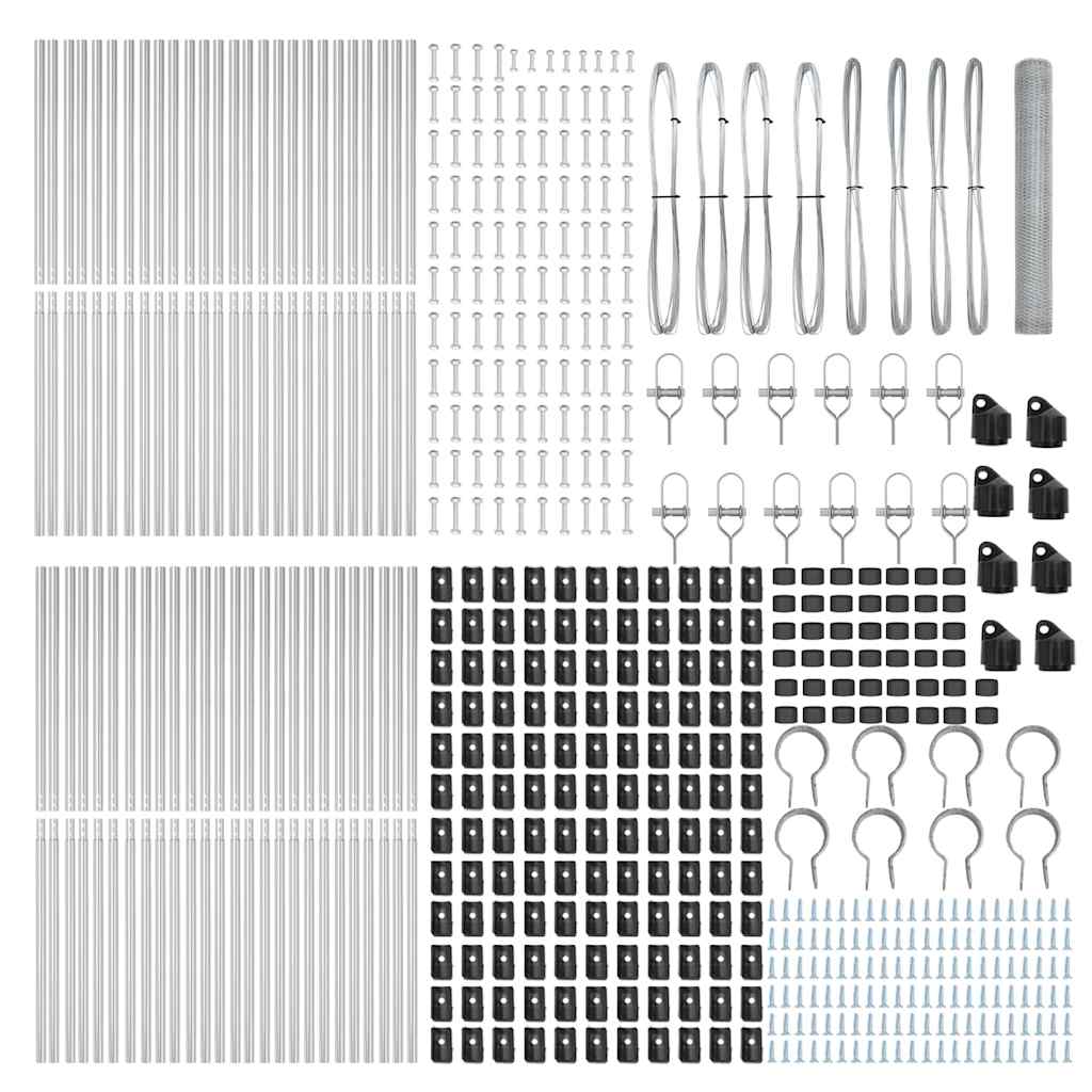 Recinzione con pali. Argento 1 x 100 m Acciaio rivestito in PVC