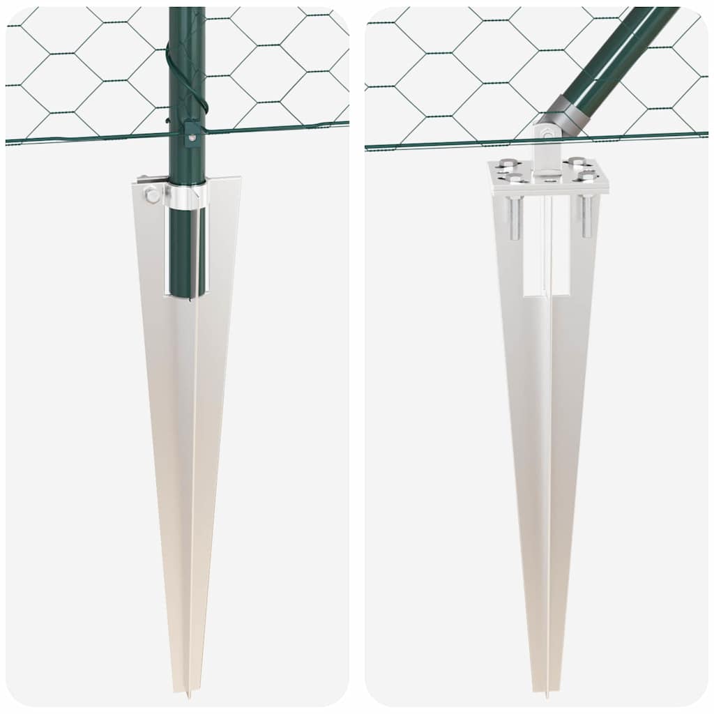 Recinzione con pali. Verde 0.6 x 10 m Acciaio rivestito in PVC