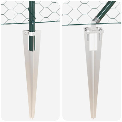 Recinzione con pali. Verde 0.6 x 10 m Acciaio rivestito in PVC