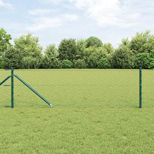 Recinzione con pali. Verde 0.6 x 10 m Acciaio rivestito in PVC