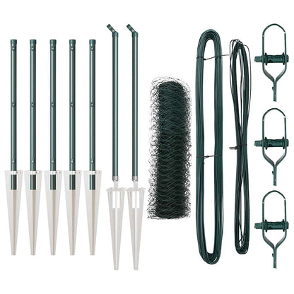 Recinzione con pali. Verde 0.6 x 10 m Acciaio rivestito in PVC