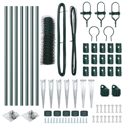 Recinzione con pali. Verde 0.6 x 10 m Acciaio rivestito in PVC