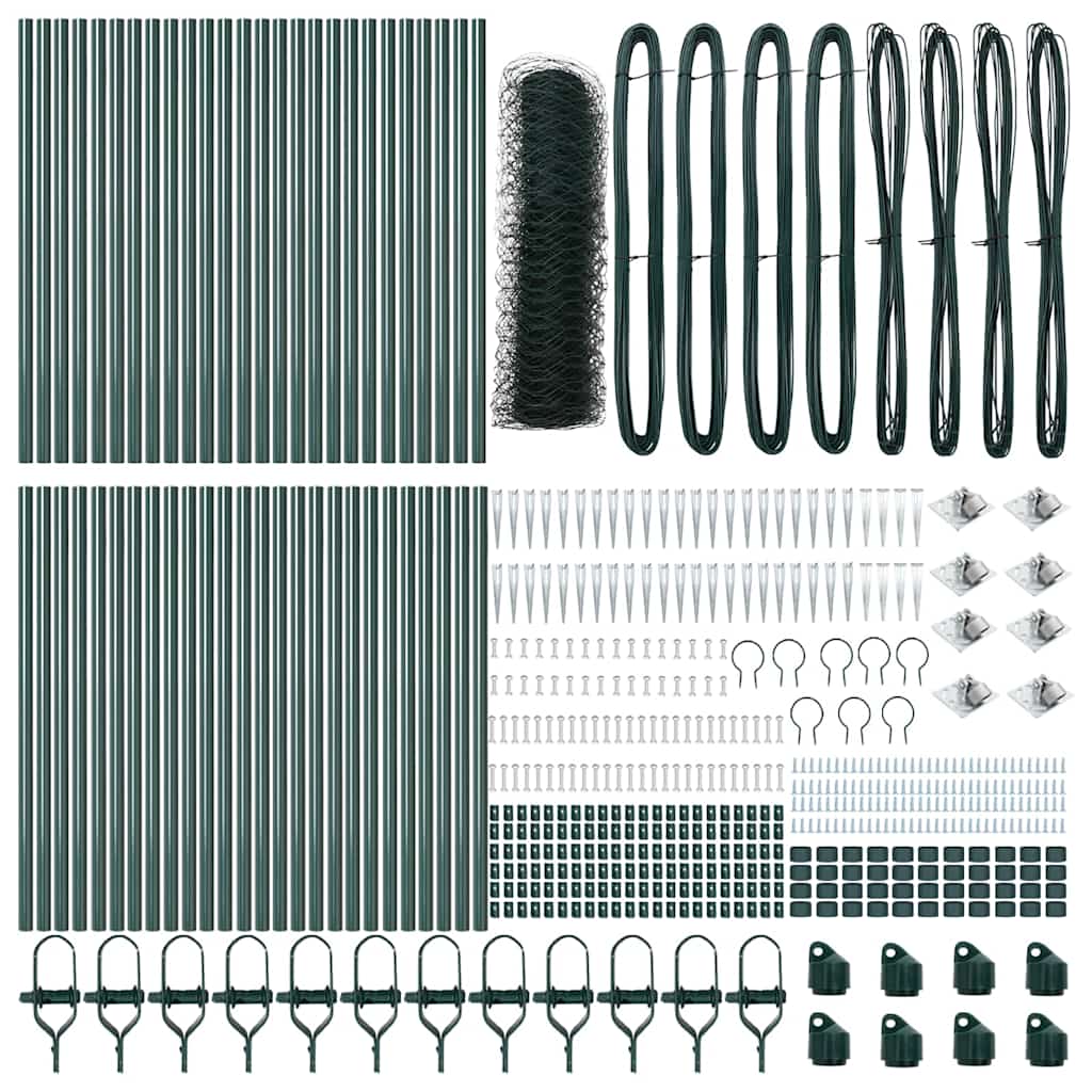 Palo della recinzione Verde 100 x 1 m (maglie da 50 mm)