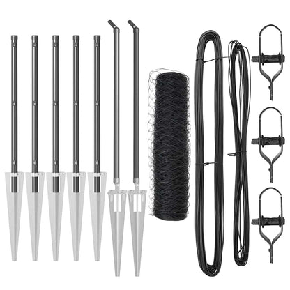 Recinzione con pali. Grigio 0.4 x 10 m Acciaio rivestito in PVC