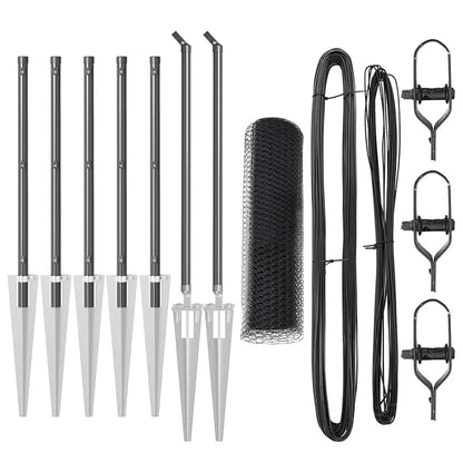 Recinzione con pali. Grigio 0.6 x 10 m Acciaio rivestito in PVC