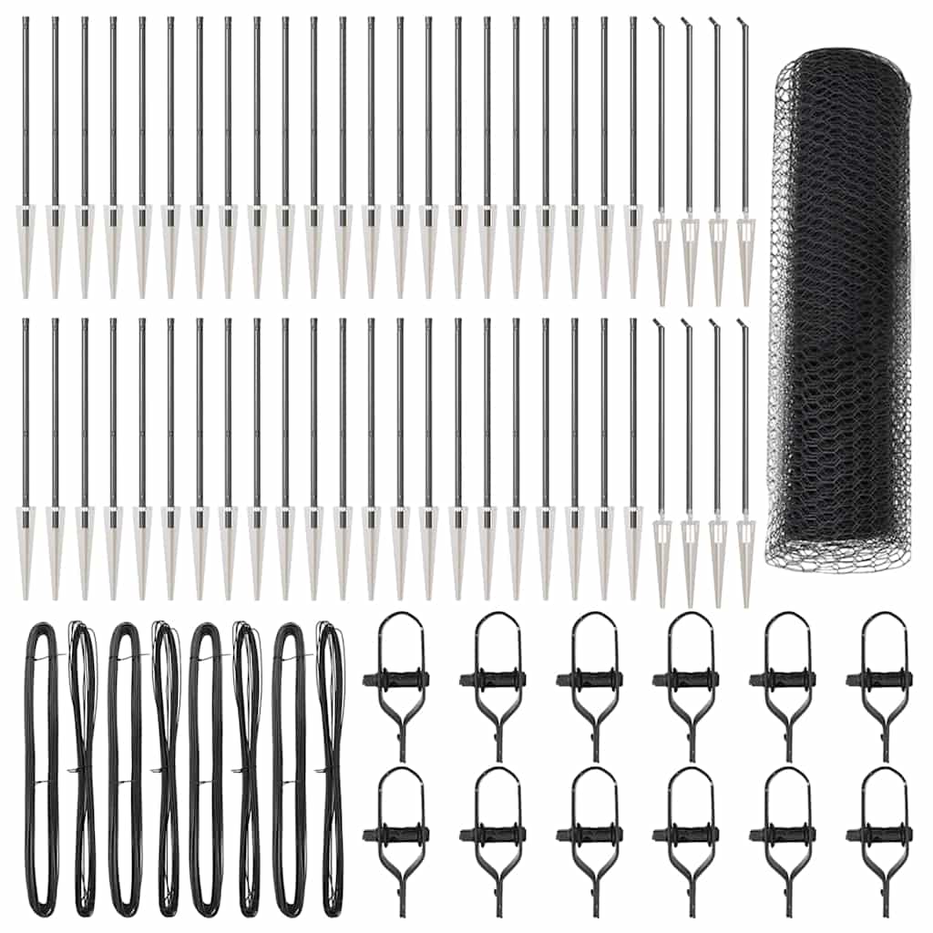 Recinzione con pali. Grigio 0.4 x 100 m