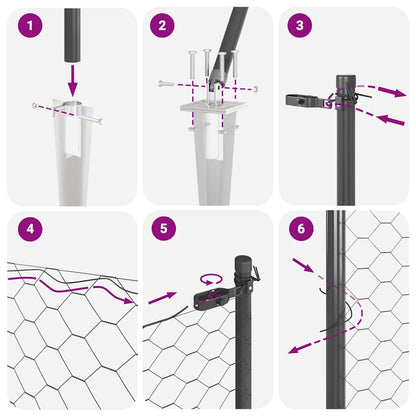 Recinzione con pali. Grigio 0.4 x 100 m