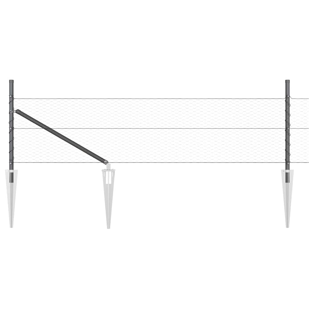 Recinzione con pali. Grigio 0.4 x 100 m