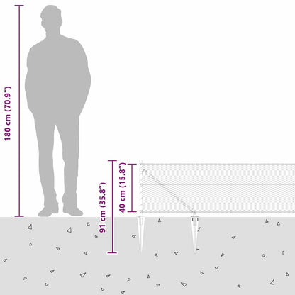 Recinzione con pali. Grigio 0.4 x 100 m