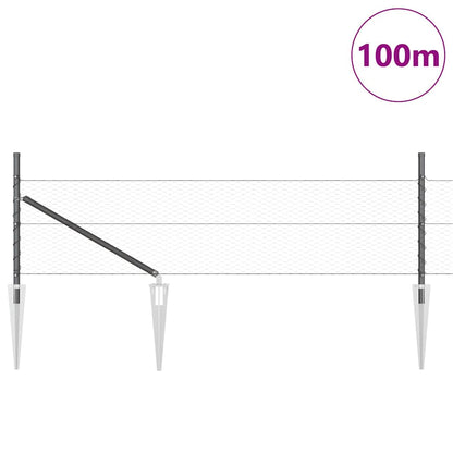 Recinzione con pali. Grigio 0.4 x 100 m