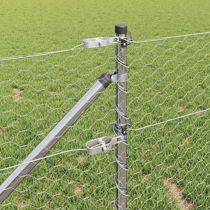 Recinzione con pali. Argento 0.6 x 10 m