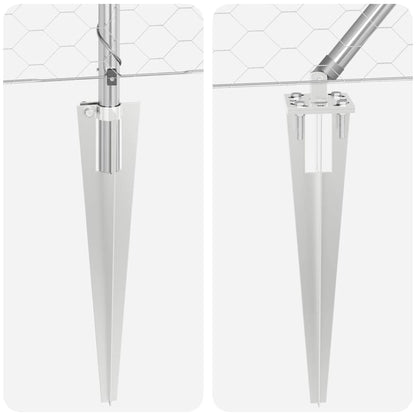 Recinzione con pali. Argento 0.6 x 10 m