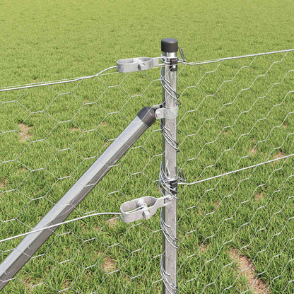 Recinzione con pali. Argento 0.6 x 10 m