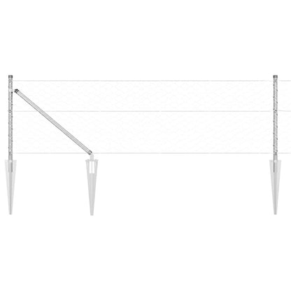 Recinzione con pali. Argento 0.6 x 10 m