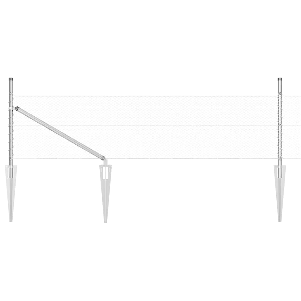 Palo della recinzione Argento 25 x 0,4 m (maglia da 13 mm)