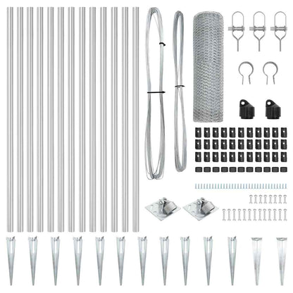 Palo della recinzione Argento 25 x 0,4 m (maglia da 13 mm)