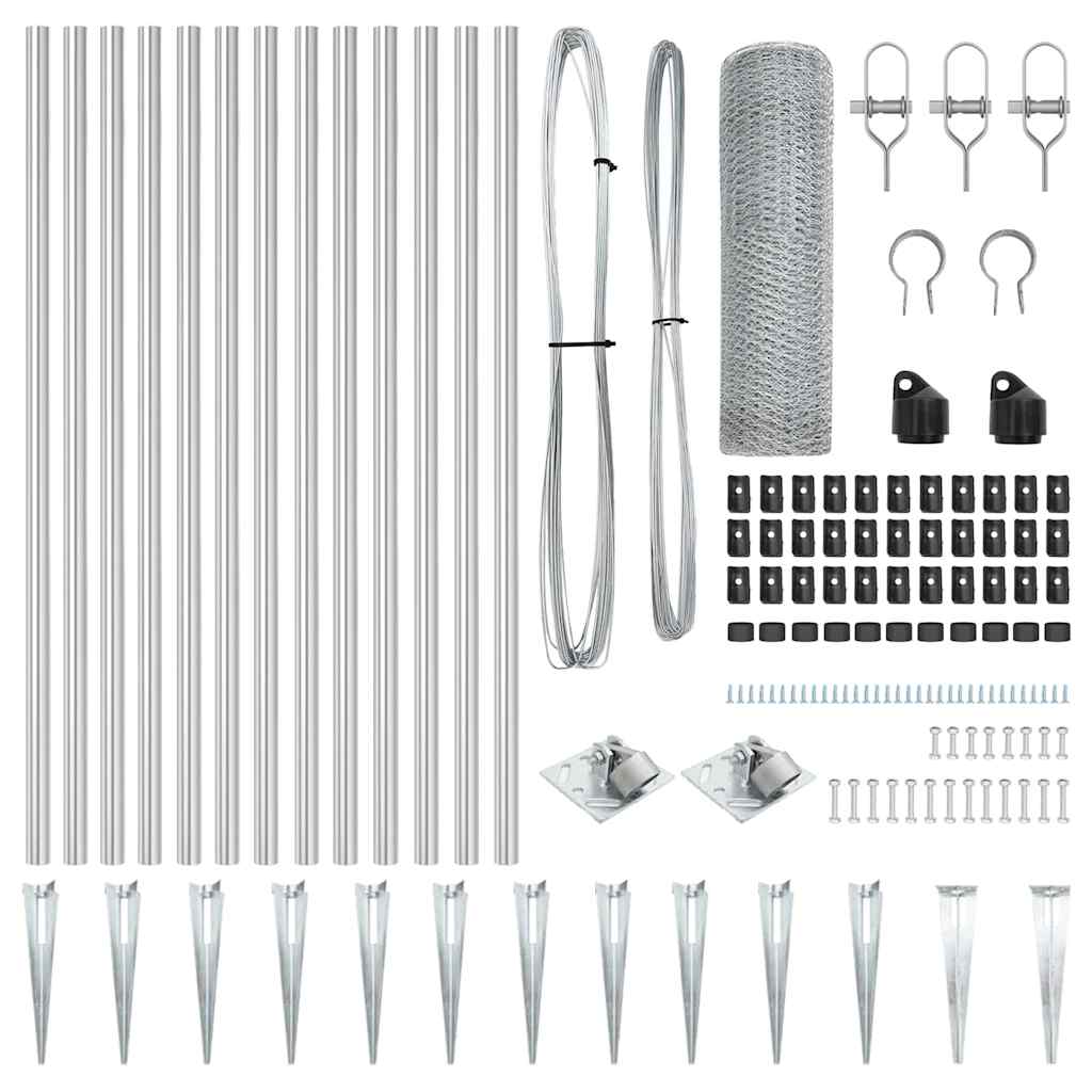 Palo della recinzione Argento 25 x 0,4 m (rete da 25 mm)