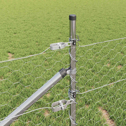 Palo della recinzione Argento 25 x 0,4 m (rete 50 mm) Acciaio