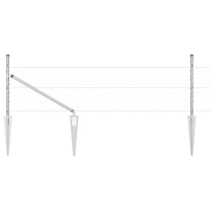 Recinzione con pali. Argento 0.5 x 25 m