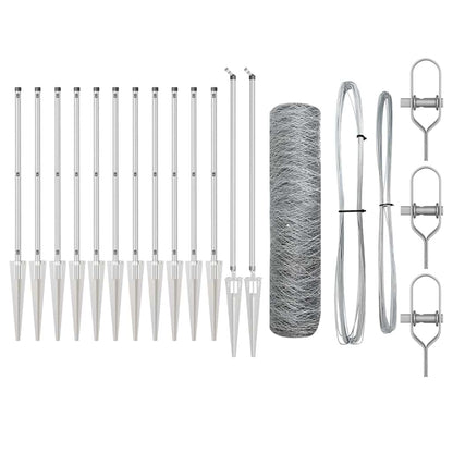 Recinzione con pali. Argento 0.5 x 25 m