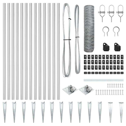 Palo della recinzione Argento 25 x 0,8 m (maglia 50 mm) Acciaio