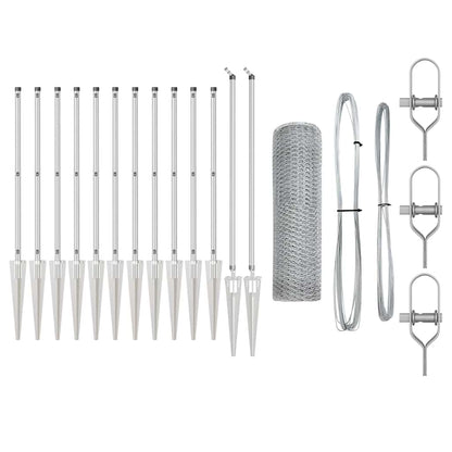 Palo della recinzione Argento 25 x 1 m (rete da 13 mm) Acciaio