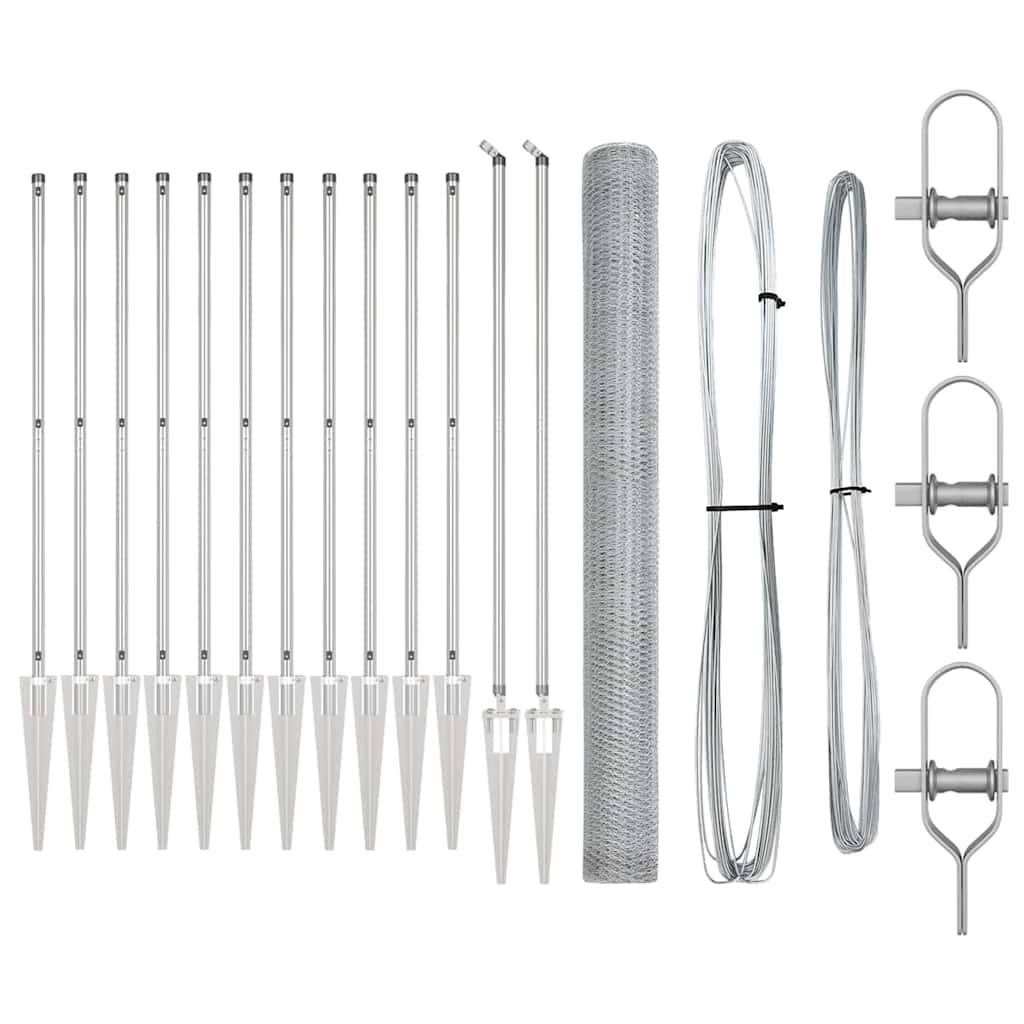 Palo della recinzione Argento 25 x 1,5 m (rete da 25 mm)