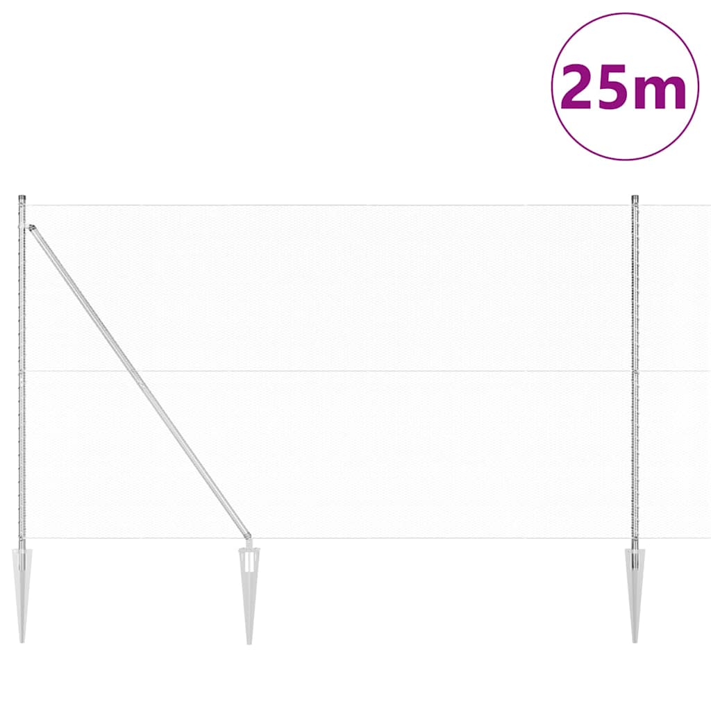 Recinzione in rete saldata con punte 25 x 1,6 m (L x H)