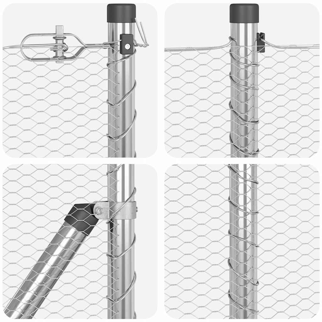 Palo della recinzione Argento 50 x 0,4 m (rete 13 mm) Acciaio