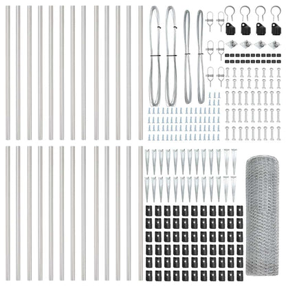Palo della recinzione Argento 50 x 0,4 m (rete 13 mm) Acciaio