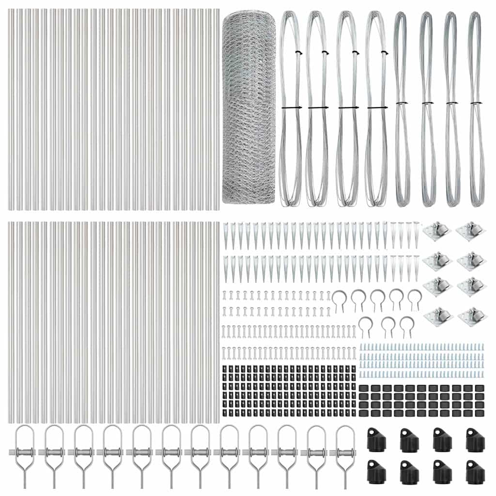 Palo della recinzione Argento 100 x 0,4 m (maglia di 13 mm)