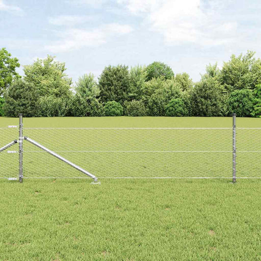 Recinzione con pali. Argento 0.4 x 100 m