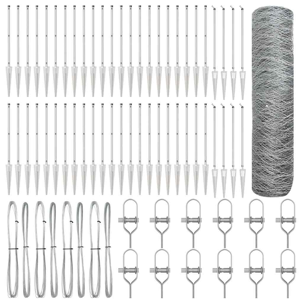 Palo della recinzione Argento 100 x 0,5 m (maglia 36 mm)