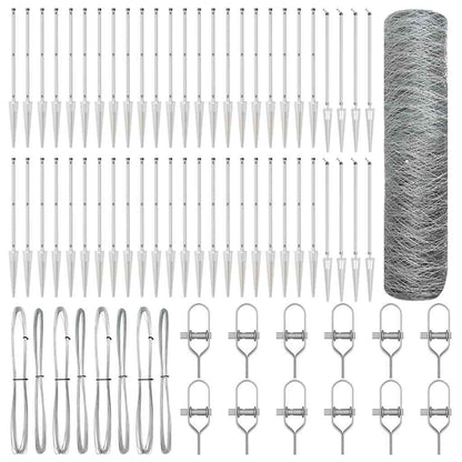 Palo della recinzione Argento 100 x 0,5 m (maglia 36 mm)