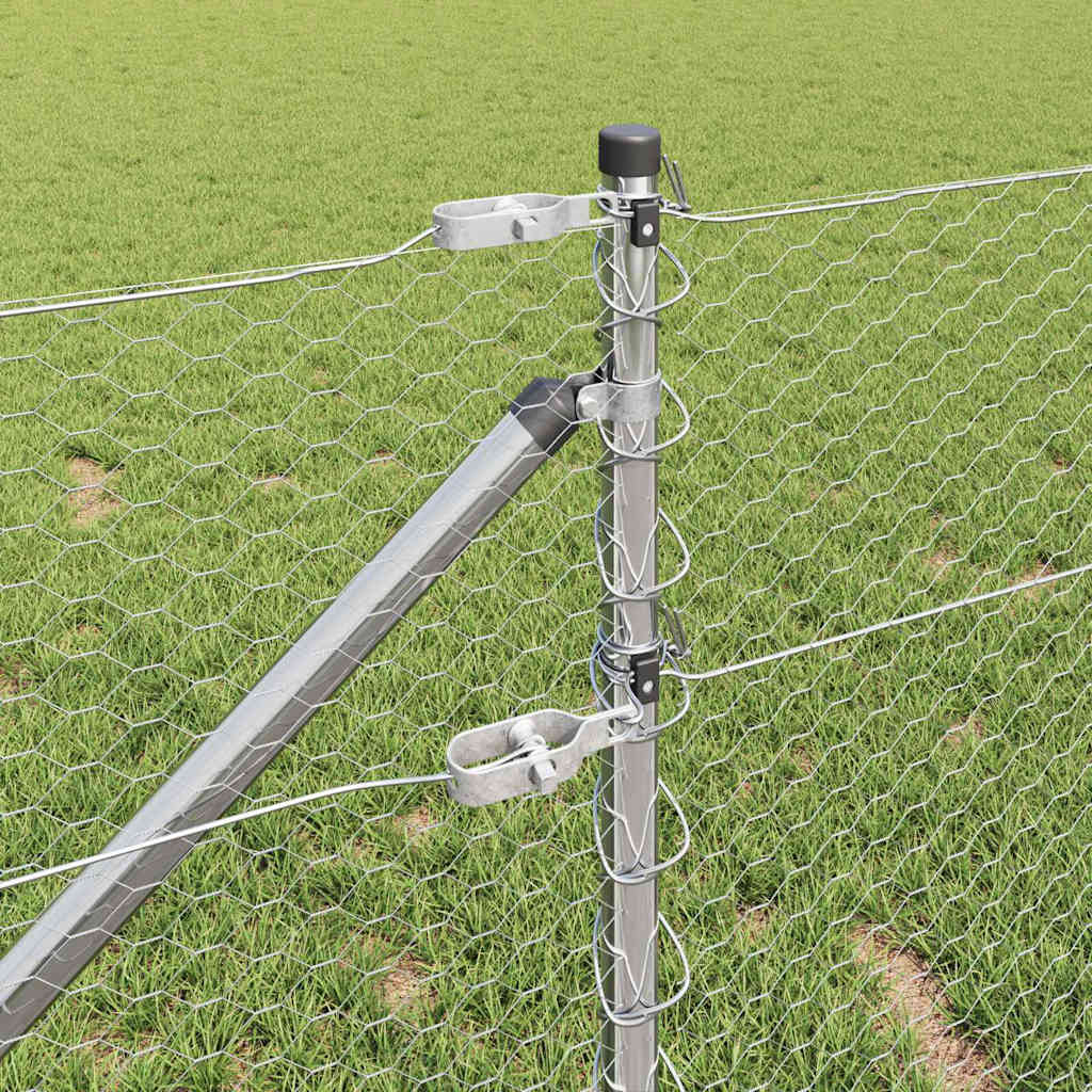 Palo della recinzione Argento 100 x 0,6 m (rete da 25 mm)