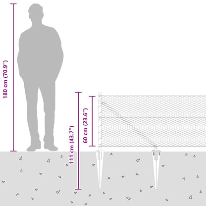Palo della recinzione Argento 100 x 0,6 m (rete da 25 mm)
