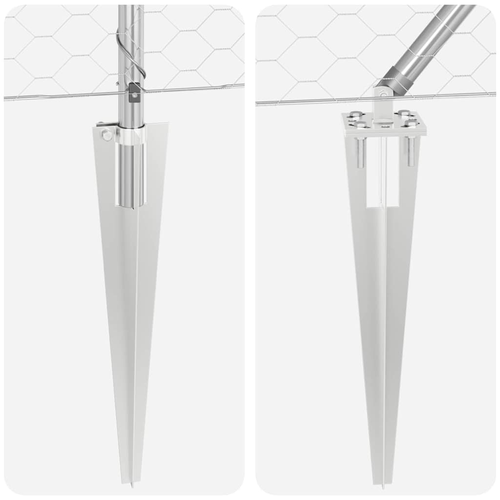 Palo della recinzione Argento 100 x 0,8 m (maglia da 50 mm)