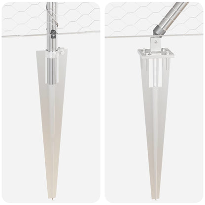 Recinzione con pali. Argento 1 x 100 m Acciaio rivestito in PVC