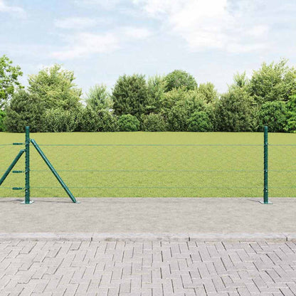 Recinzione con pali. Verde 0.5 x 10 m Acciaio rivestito in PVC