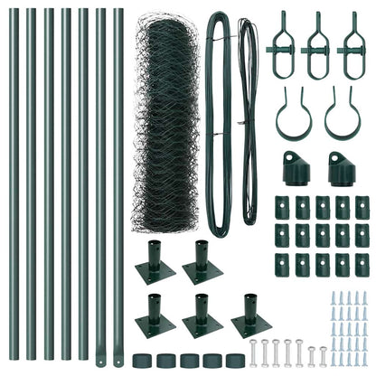 Recinzione con pali. Verde 0.6 x 10 m Acciaio rivestito in PVC