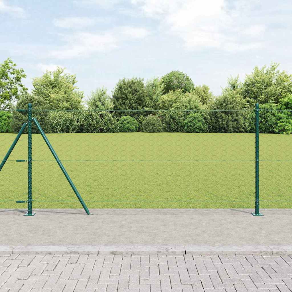 Palo della recinzione Verde 100 x 1 m (maglie da 50 mm)